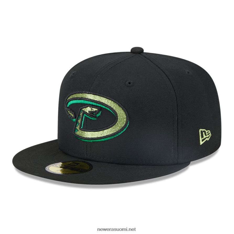 New Eraarizona diamondbacks metallinen pop musta 59fifty varustettu lippalakki4V266L66