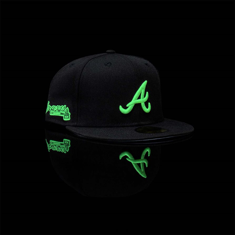 New Eraatlanta braves hehkuu tummassa mustassa 59fifty istuva lippis4V266L949