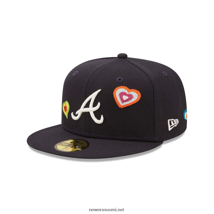 New Eraatlanta braves ketjuommel sydän navy 59fifty varustettu lippis4V266L35