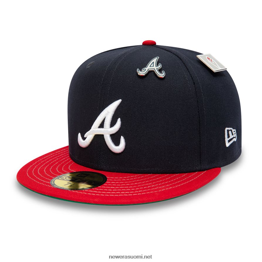 New Eraatlanta braves mlb pin badge navy 59fifty varustettu lippalakki4V266L936