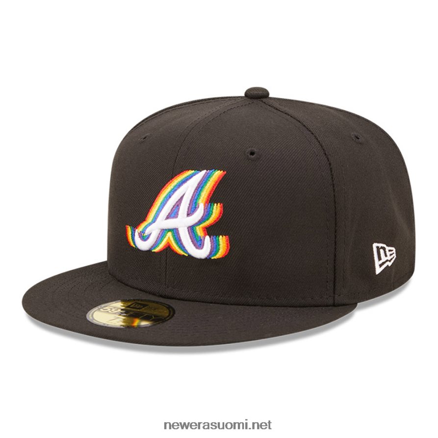 New Eraatlanta braves mlb prismatic musta 59fifty varustettu korkki4V266L241