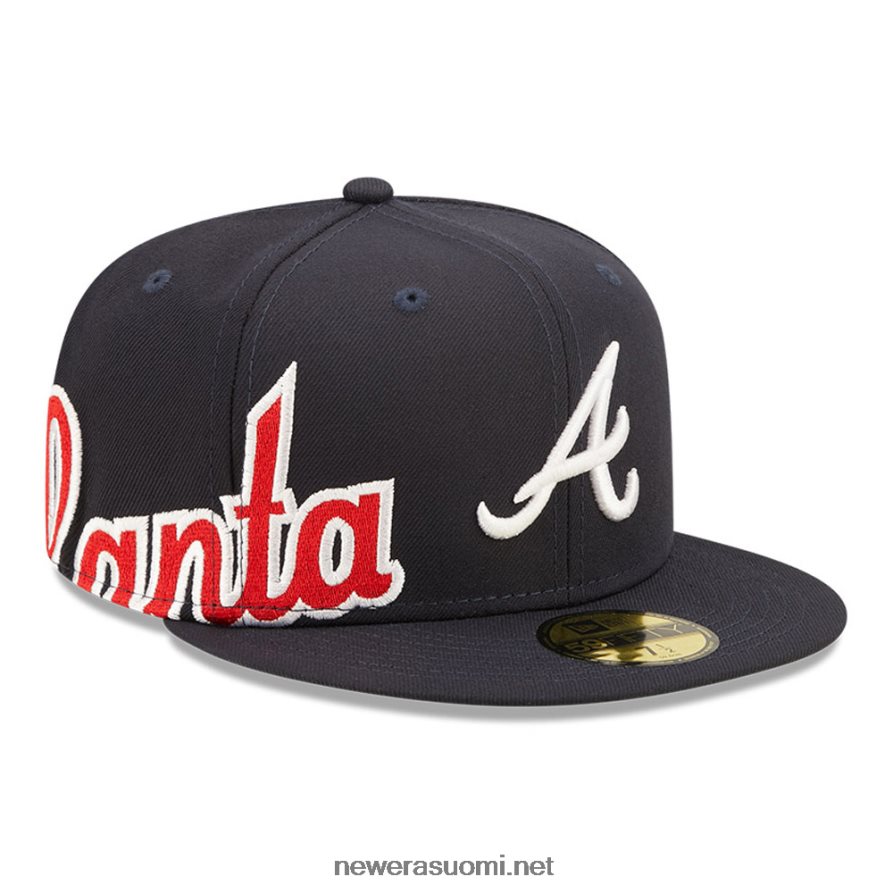 New Eraatlanta braves mlb side split navy 59fifty varustettu lippalakki4V266L544