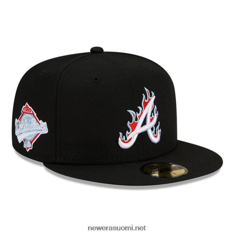 New Eraatlanta braves mlb team fire musta 59fifty varustettu lippis4V266L819