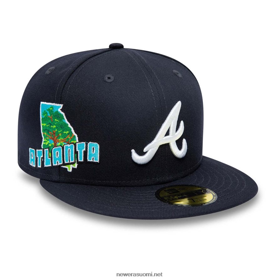 New Eraatlanta braves navy stateview 59fifty varustettu lippalakki4V266L691