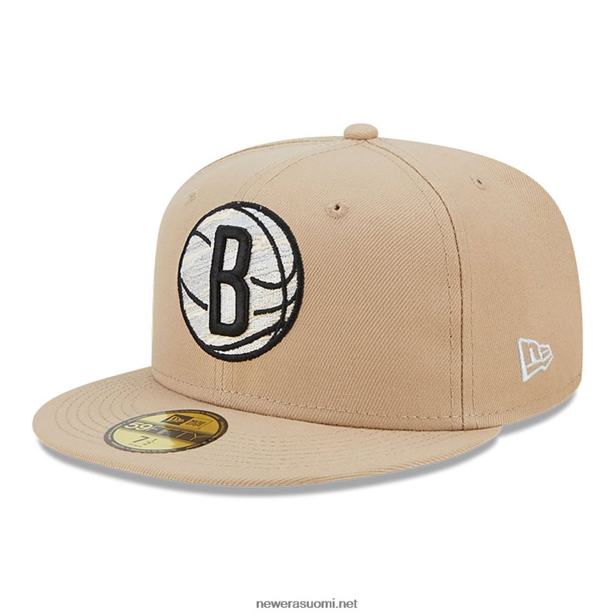 New Erabrooklyn nets team neon beige 59fifty fitted cap4V266L744