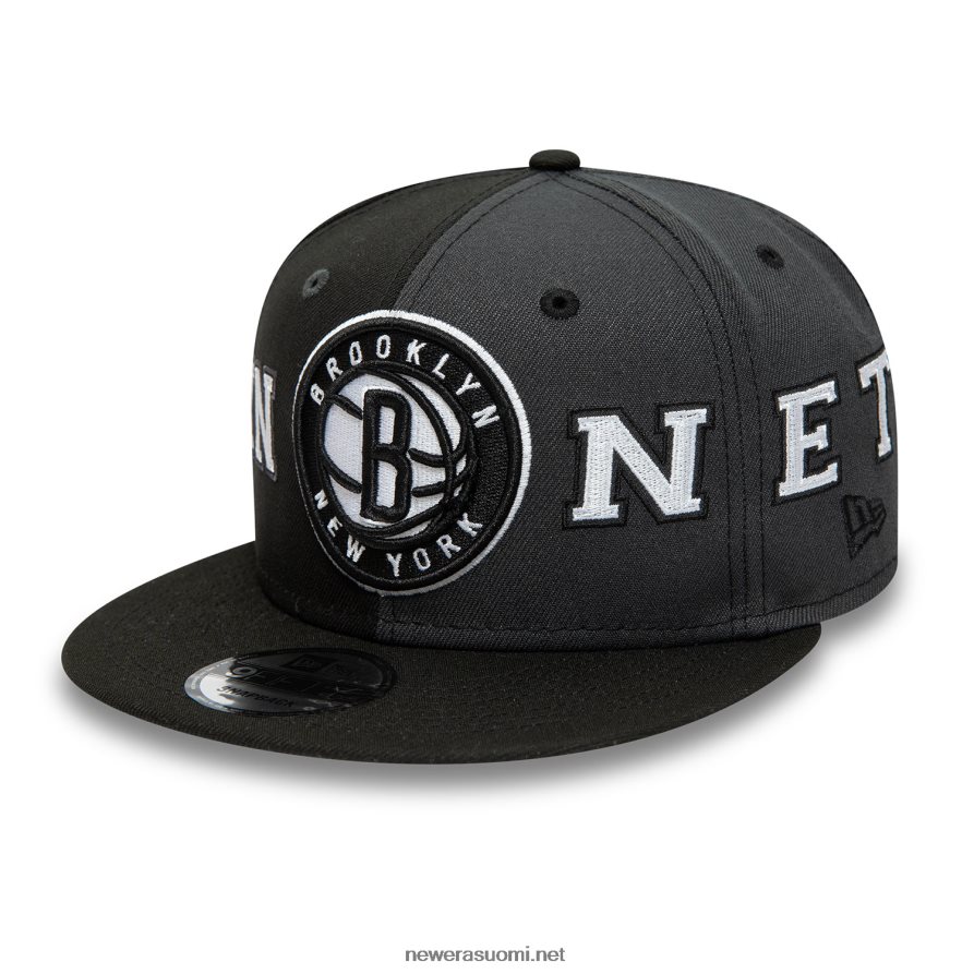 New Erabrooklyn nets teamsplit musta 9fifty snapback cap4V266L1858