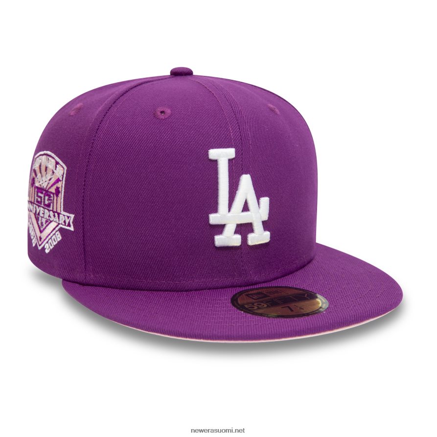 New Erala dodgers 50-vuotisjuhla violetti 59fifty varustettu lippalakki4V266L65