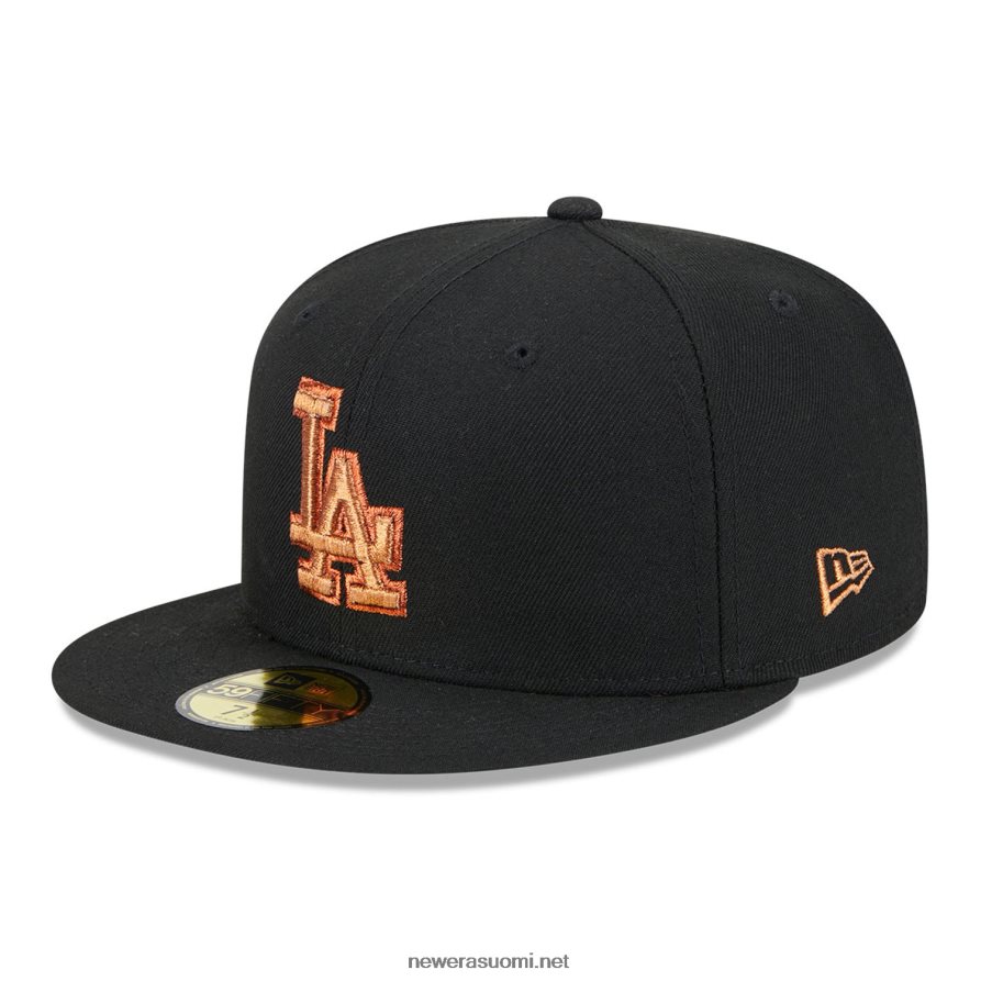 New Erala dodgers metallinen pop musta 59fifty varustettu lippalakki4V266L252