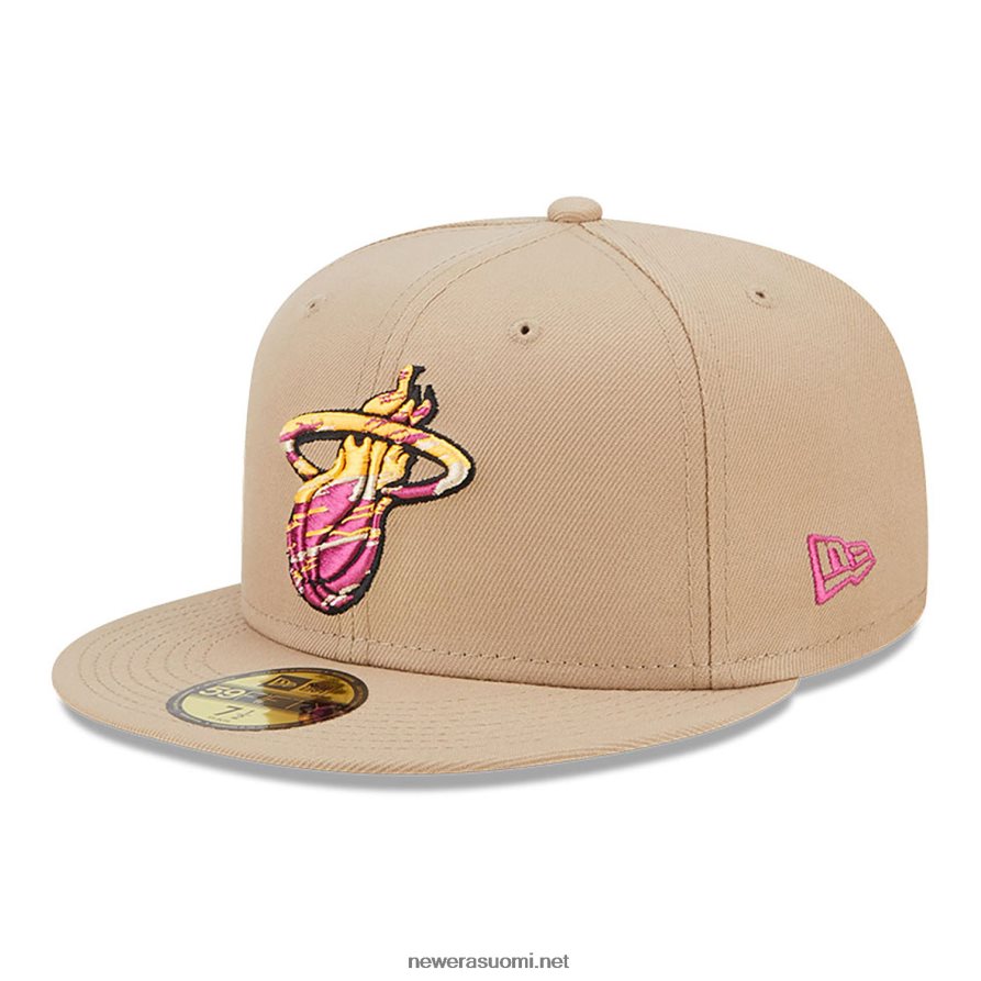 New Eramiami heat team neon beige 59fifty asennettu lippis4V266L566