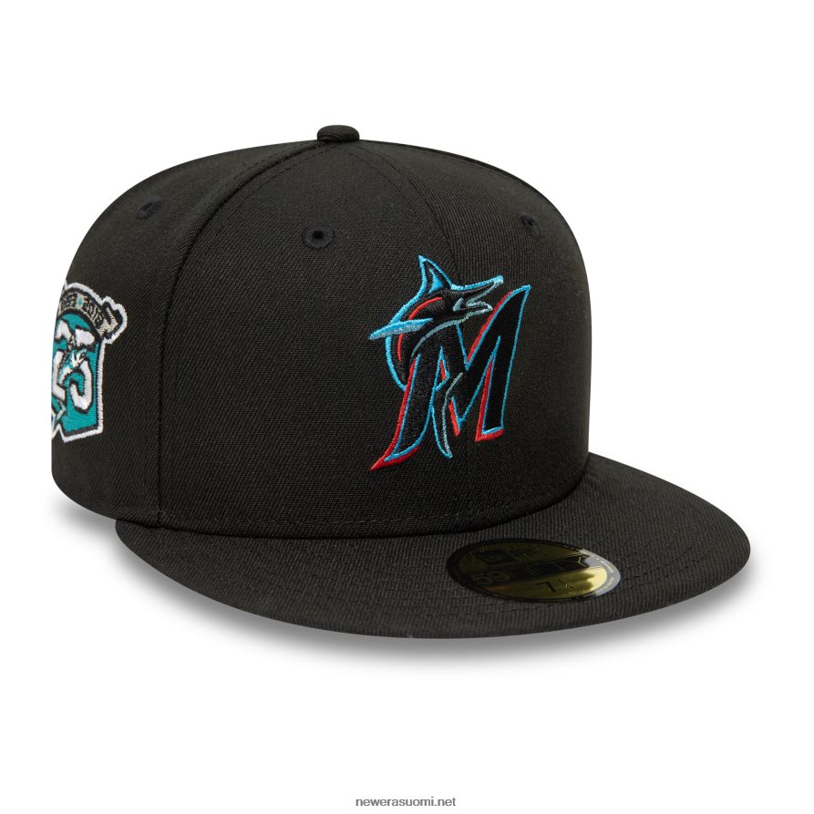 New Eramiami marlins 25th vuotta musta 59fifty istuva lippis4V266L80