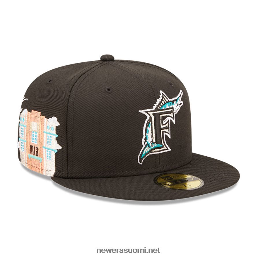 New Eramiami marlins mlb cloud musta 59fifty varustettu lippalakki4V266L549