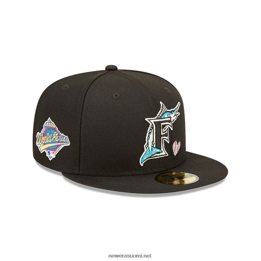 New Eramiami marlins mlb team heart black 59fifty istuva lippis4V266L533