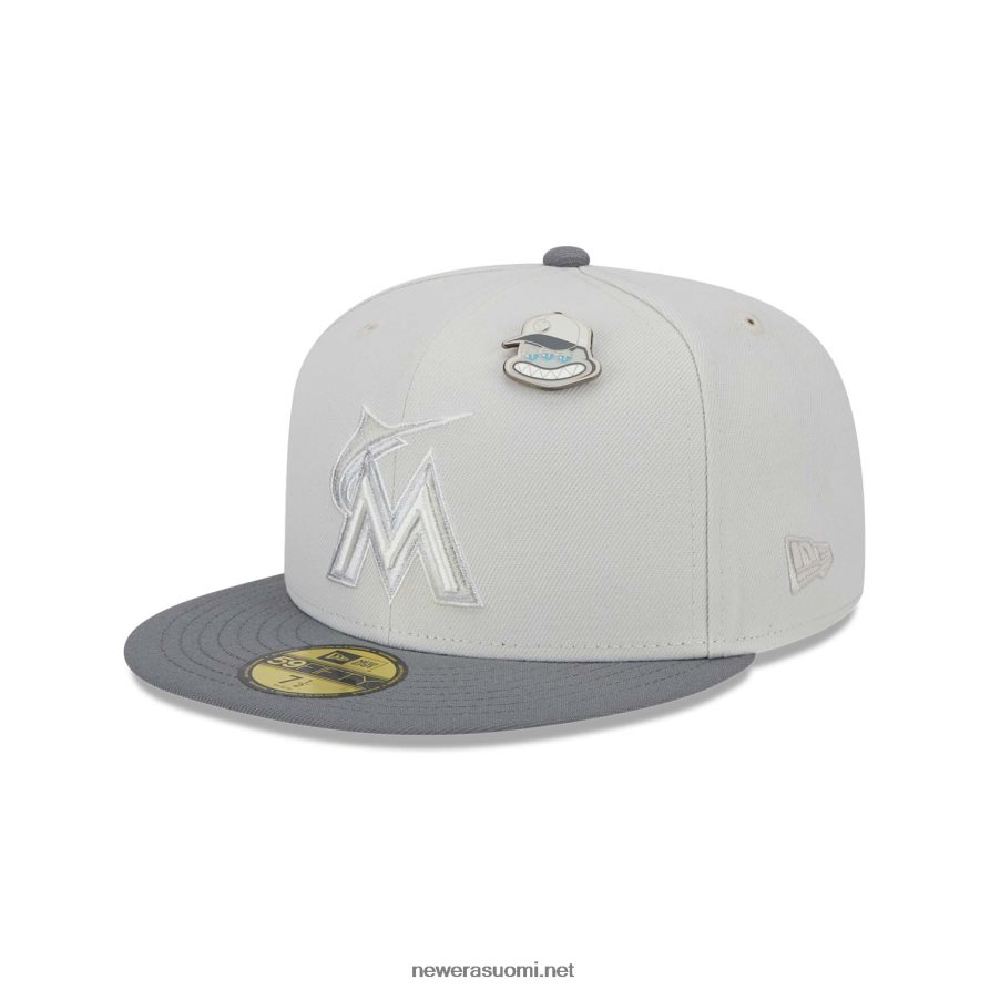 New Eramiami marlins outer space harmaa 59fifty varustettu lippalakki4V266L318