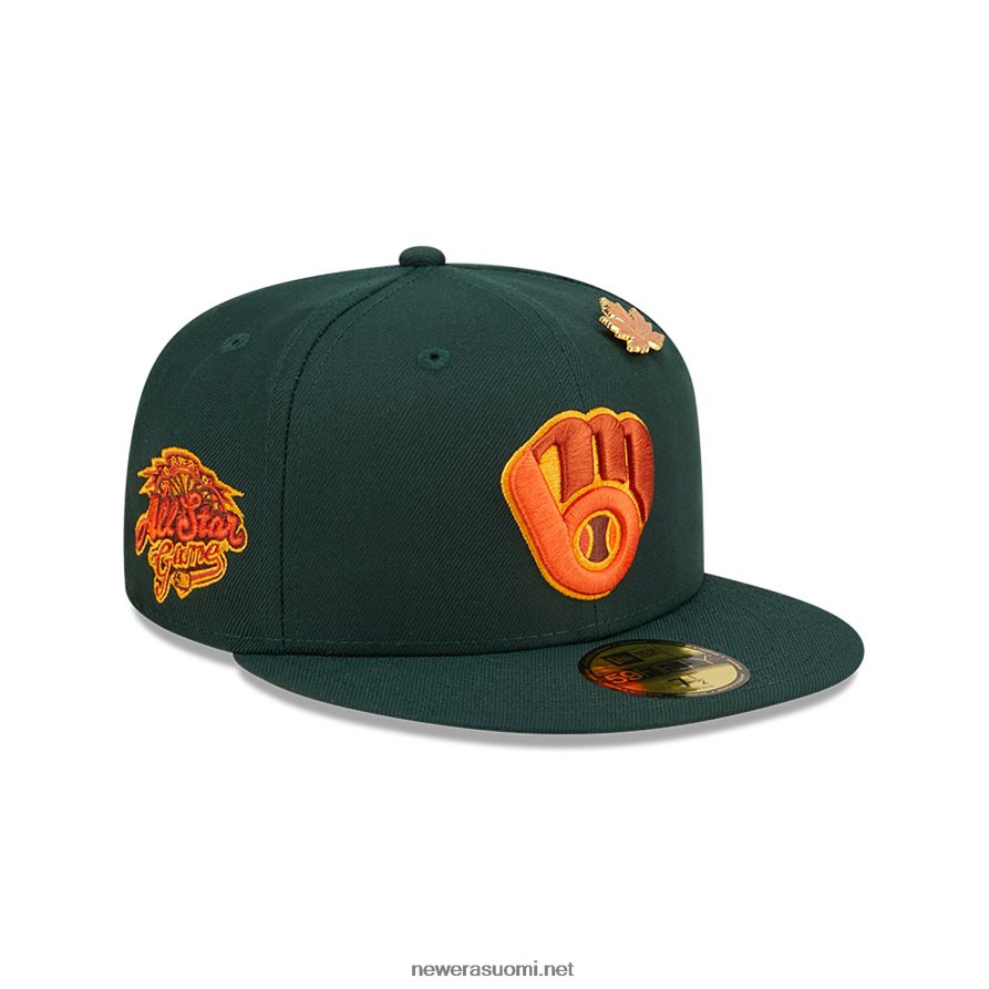 New Eramilwaukee brewers vehreä tummanvihreä 59fifty varustettu korkki4V266L474