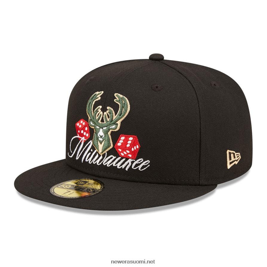 New Eramilwaukee bucks roller musta 59fifty varustettu korkki4V266L95