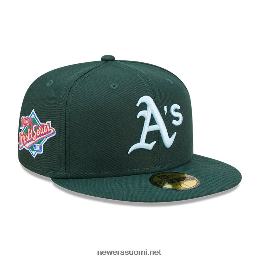 New Eraoakland athletics mlb pilvi tummanvihreä 59fifty varustettu lippis4V266L1375