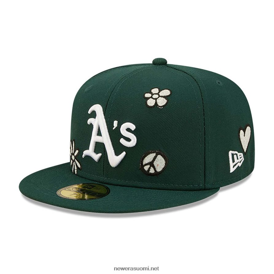 New Eraoakland athletics mlb sunlight pop tummanvihreä 59fifty cap4V266L1428