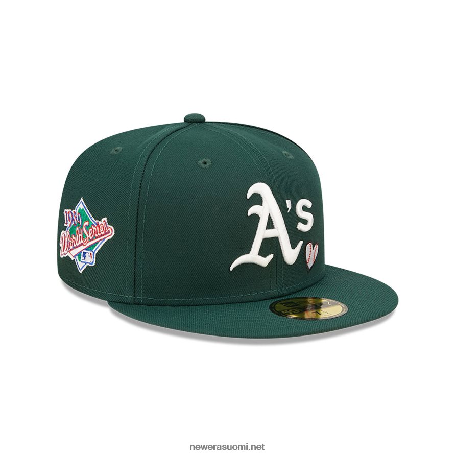 New Eraoakland athletics mlb team heart green 59fifty fitted cap4V266L1308