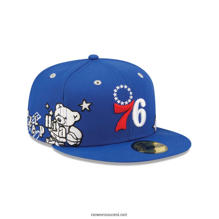 New Eraphiladelphia 76ers teddy blue 59fifty varustettu lippalakki4V266L664