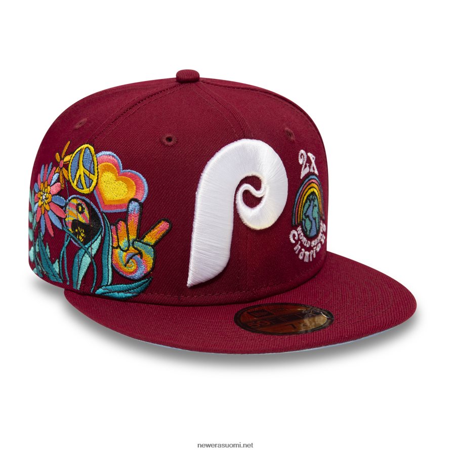 New Eraphiladelphia phillies groovy tummanpunainen 59fifty istuva lippis4V266L295