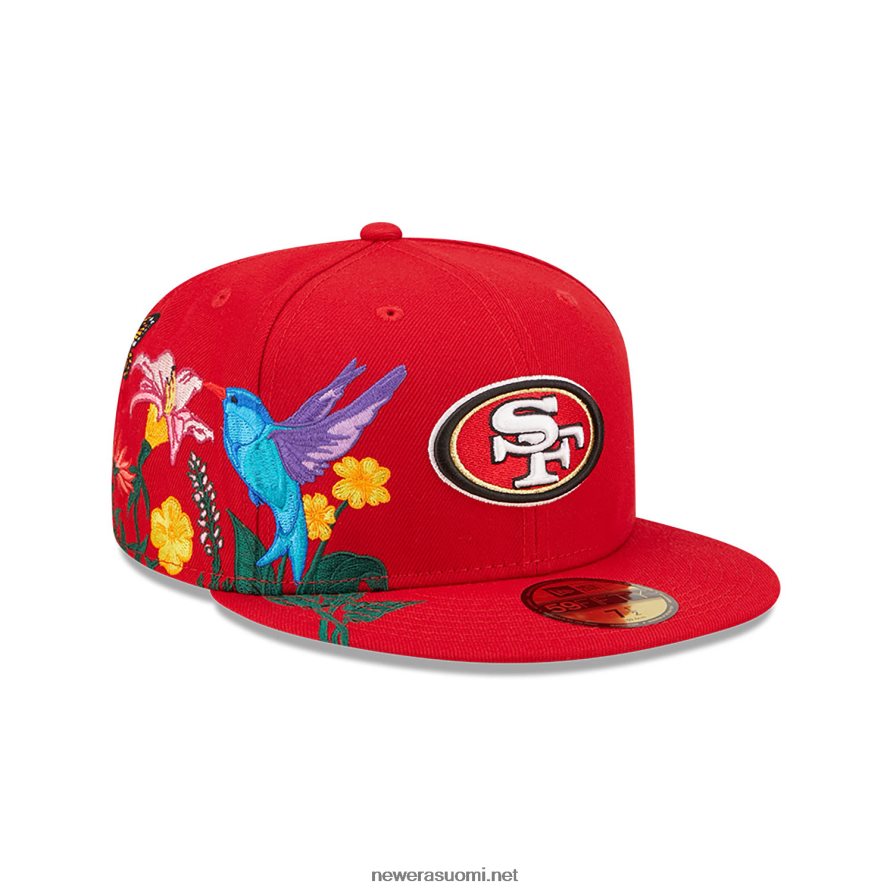 New Erasan francisco 49ers nfl kukkiva punainen 59fifty varustettu lippalakki4V266L1417