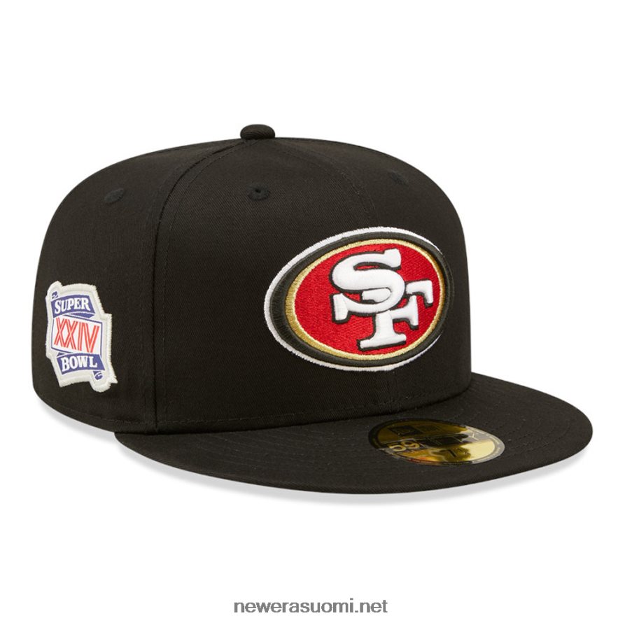 New Erasan francisco 49ers sivumerkki musta 59fifty varustettu lippalakki4V266L967