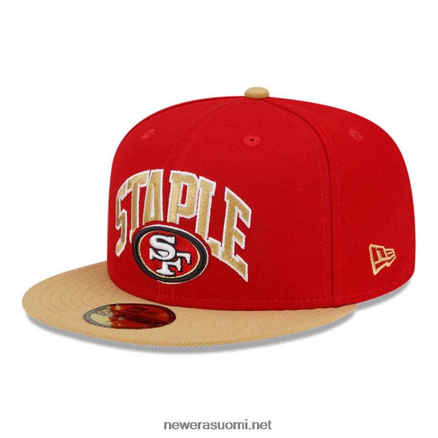 New Erasan francisco 49ers x niittipunainen 59fifty varustettu korkki4V266L175