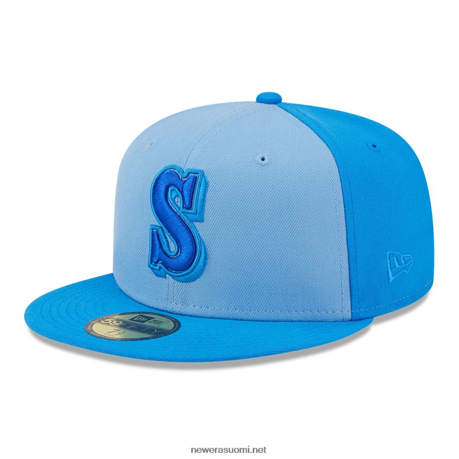 New Eraseattle mariners tri tone team blue 59fifty fitted cap4V266L1276