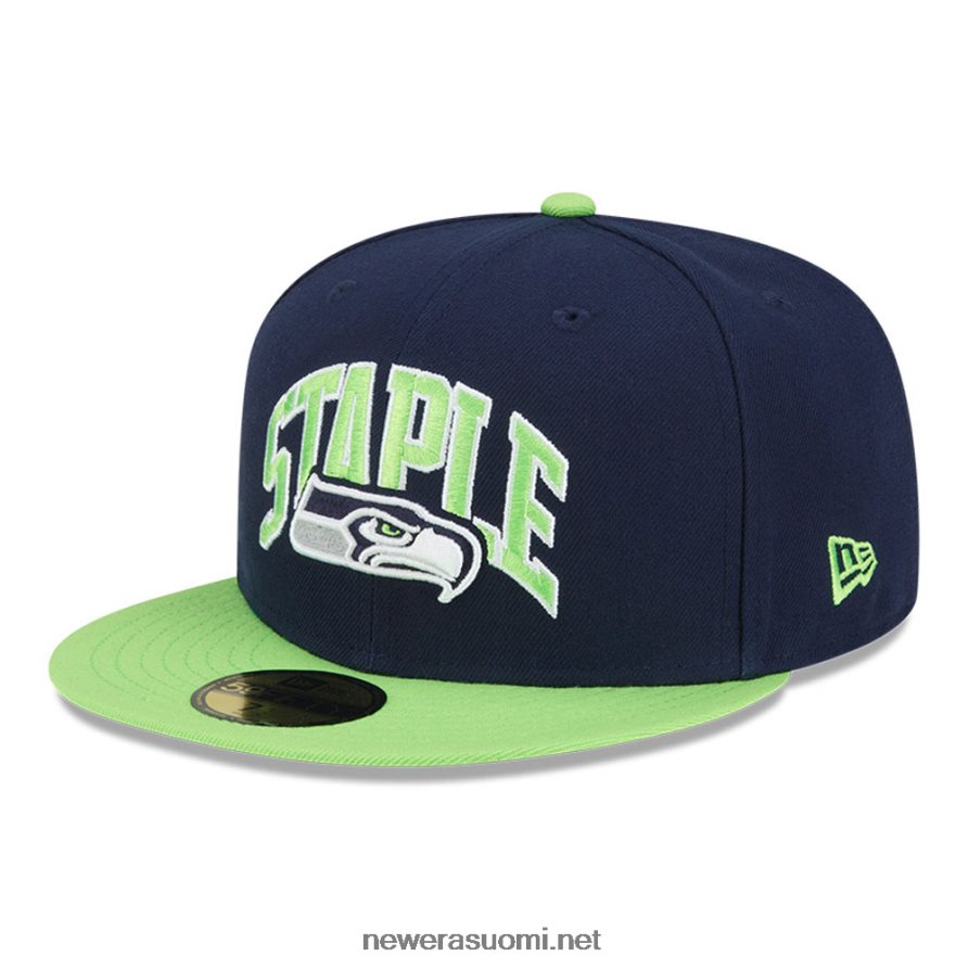 New Eraseattle seahawks x staple navy 59fifty varustettu lippalakki4V266L1376