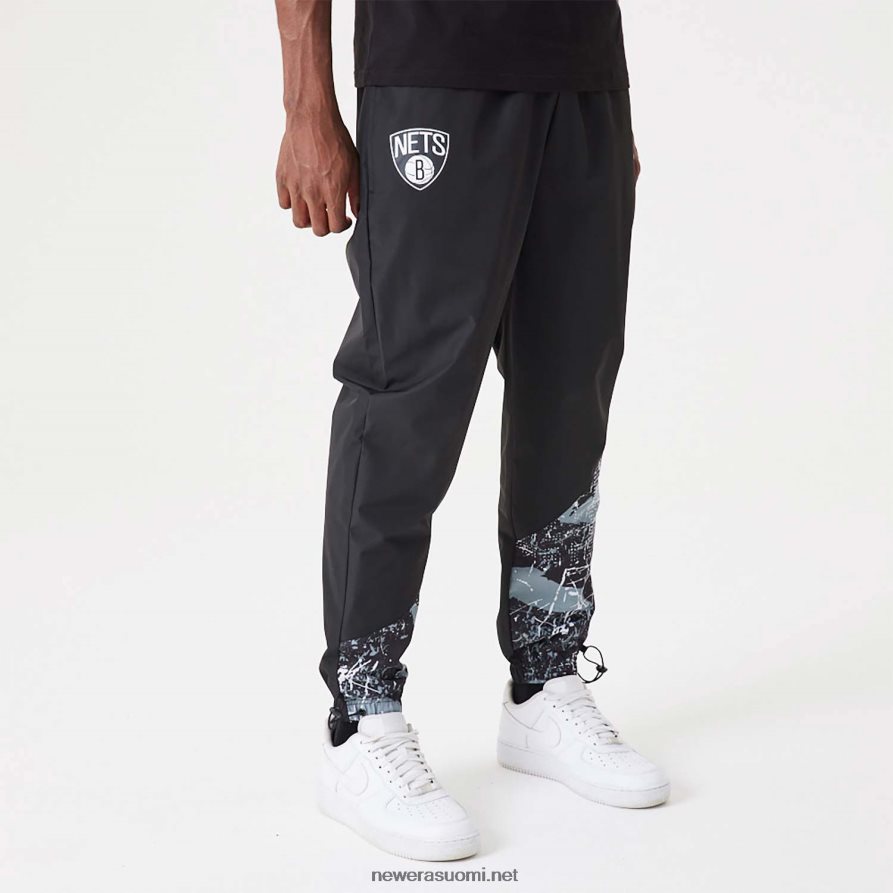 New Erabrooklyn nets nba koko print paneeli musta joggers4V266L2591