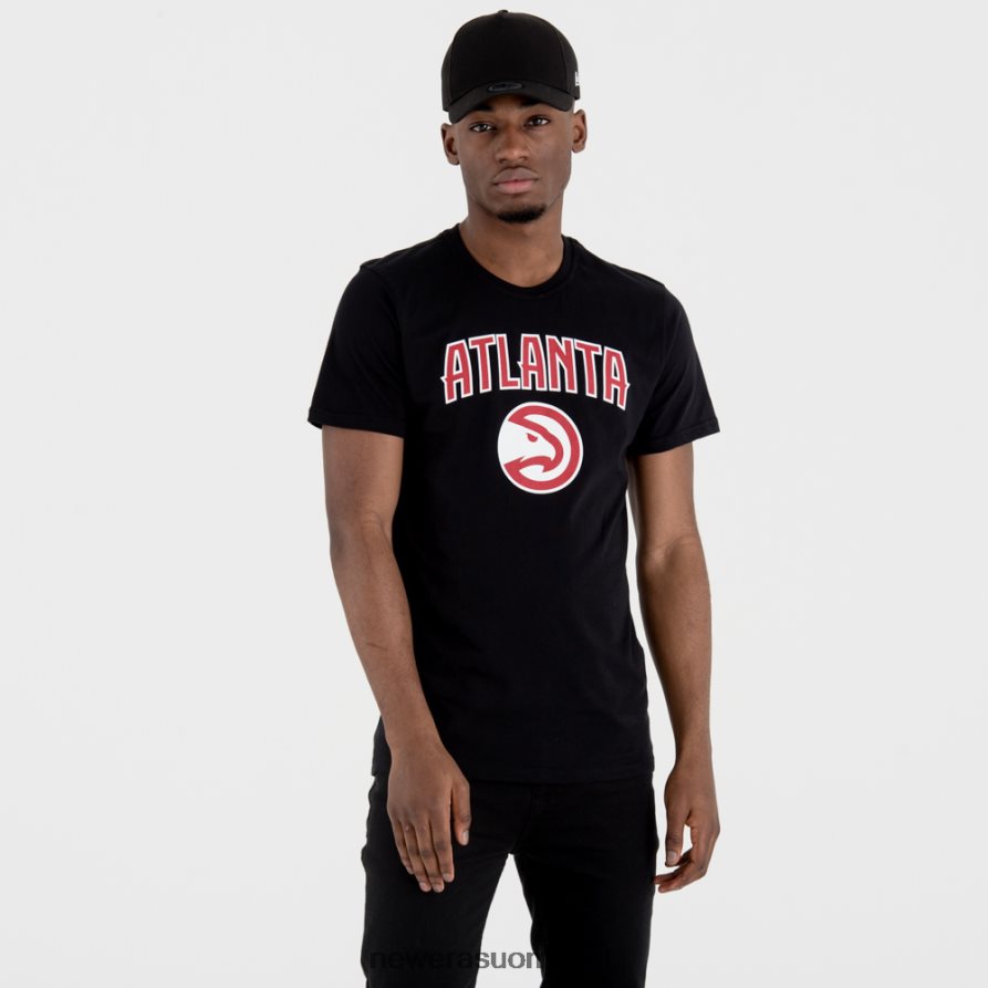 New Eraatlanta hawks team logo musta t-paita4V266L3119