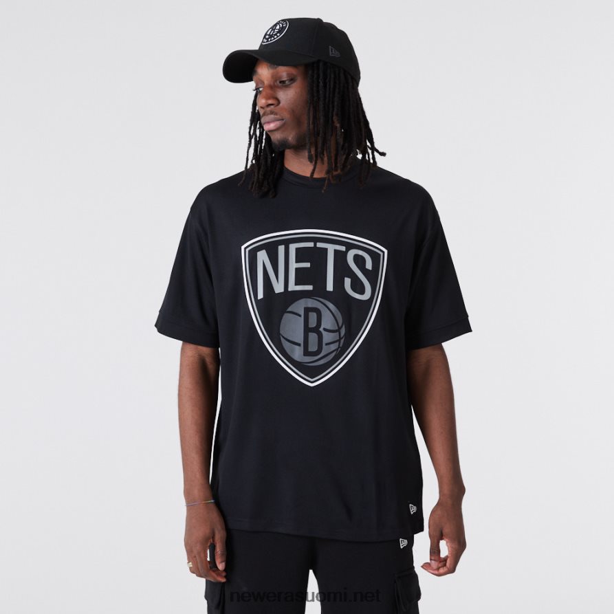 New Erabrooklyn nets nba outline mesh musta t-paita4V266L3138