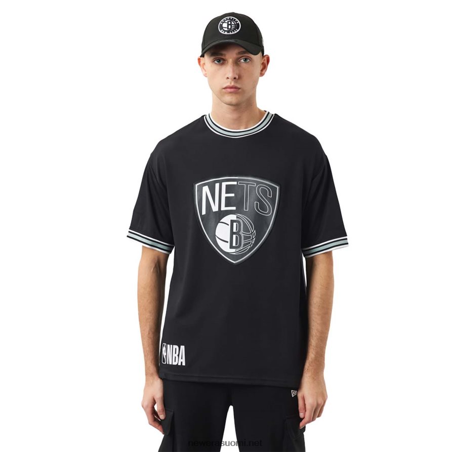 New Erabrooklyn nets nba team logo musta t-paita4V266L2848