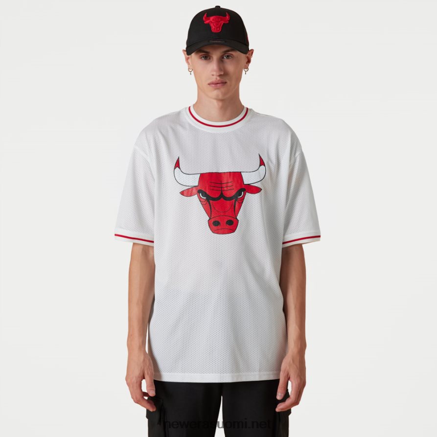 New Erachicago bulls nba -logoinen ylisuuri valkoinen mesh-t-paita4V266L2908