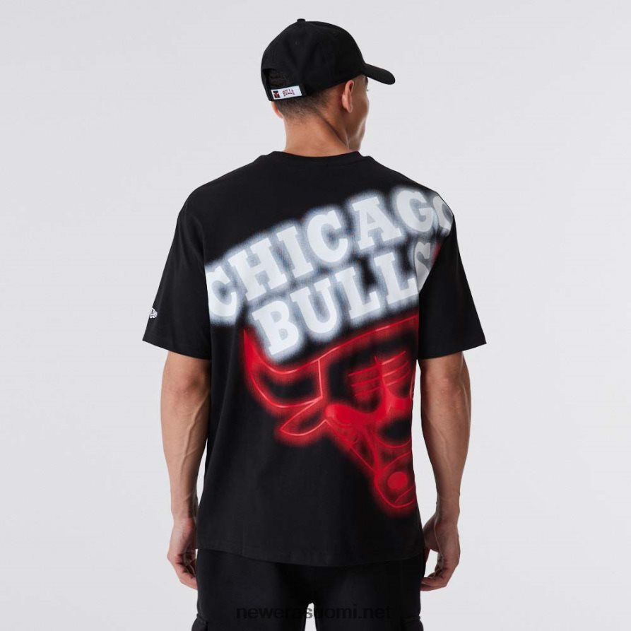 New Erachicago bulls neon oversized musta t-paita4V266L2903