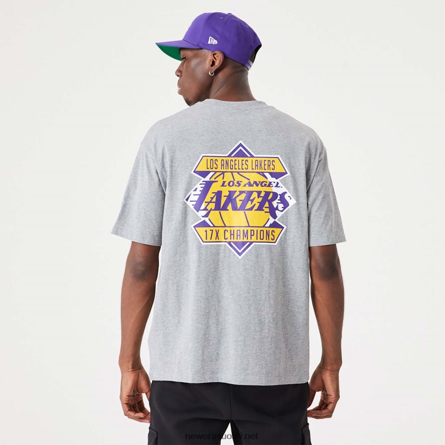 New Erala lakers nba Championship keskiharmaa ylisuuri t-paita4V266L3040