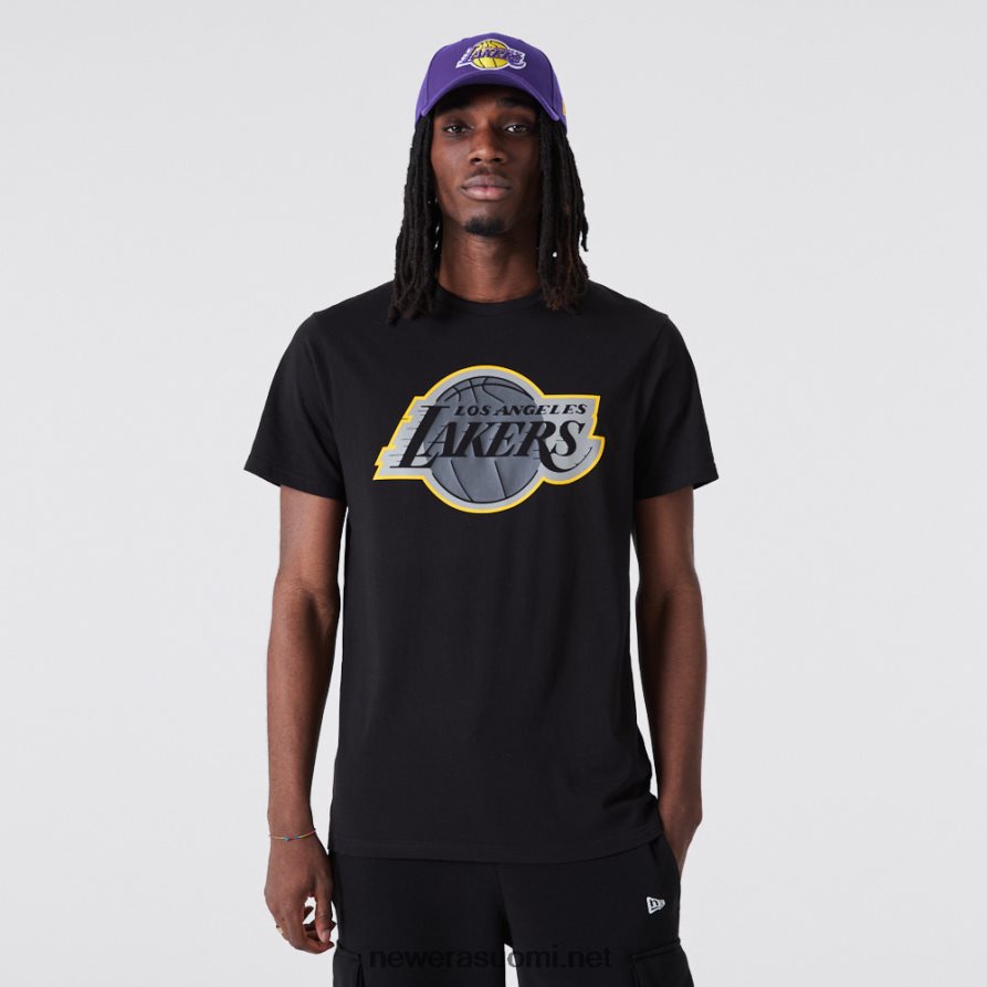 New Erala lakers nba outline logo musta t-paita4V266L2932