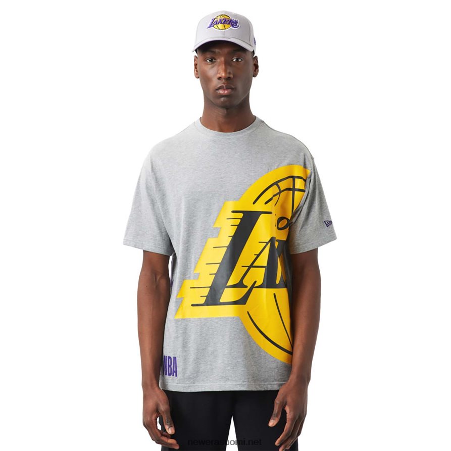 New Erala lakers nba side logo harmaa t-paita4V266L3128