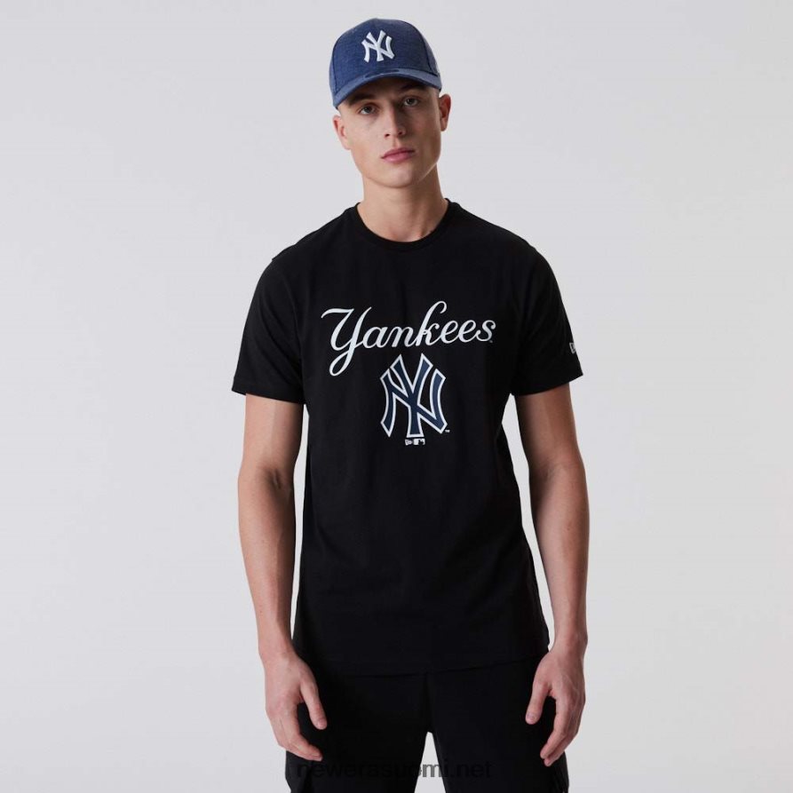 New Eranew york yankees script musta t-paita4V266L3085