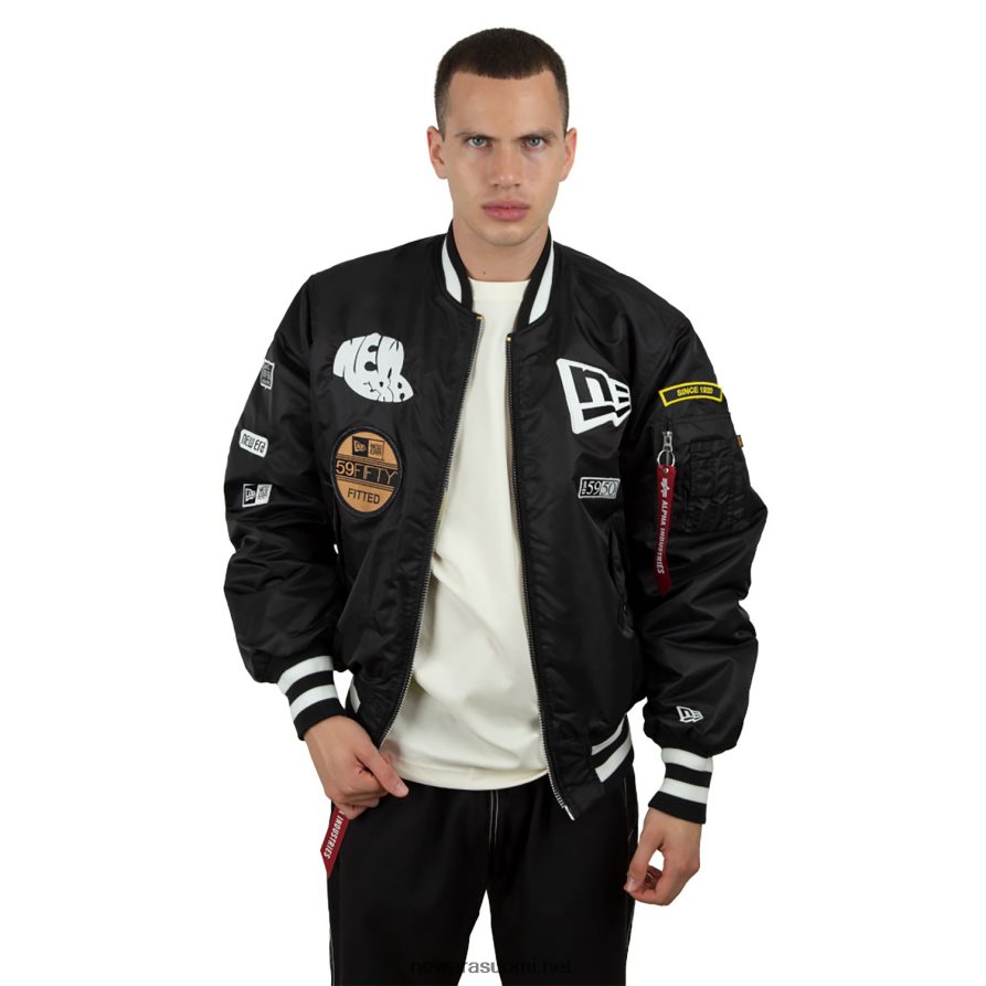 New Eraalpha industries musta käännettävä bomber-takki4V266L2580